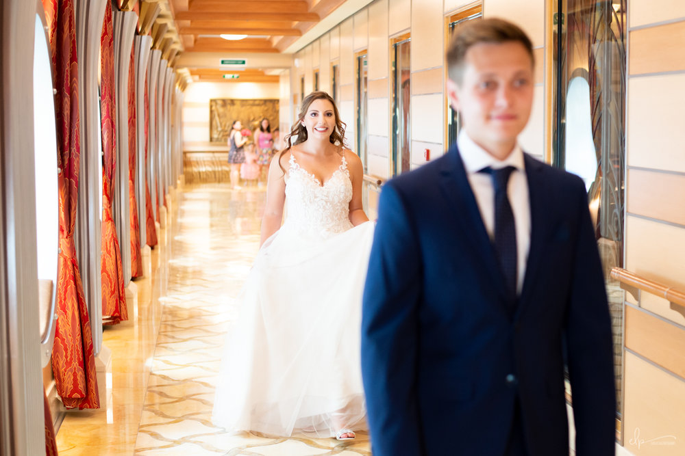 First look wedding photographer on disney cruise line