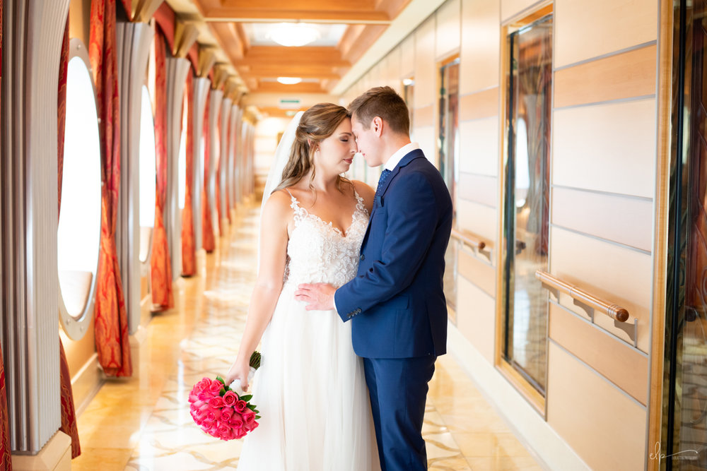 First look wedding photos on disney cruise line