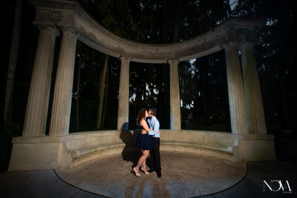 Couple kissing during their Kraft Azalea engagement photos