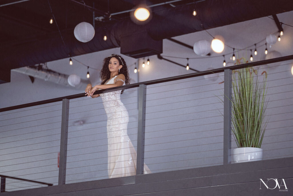 Bride standing in Loft at D'Space Orlando.