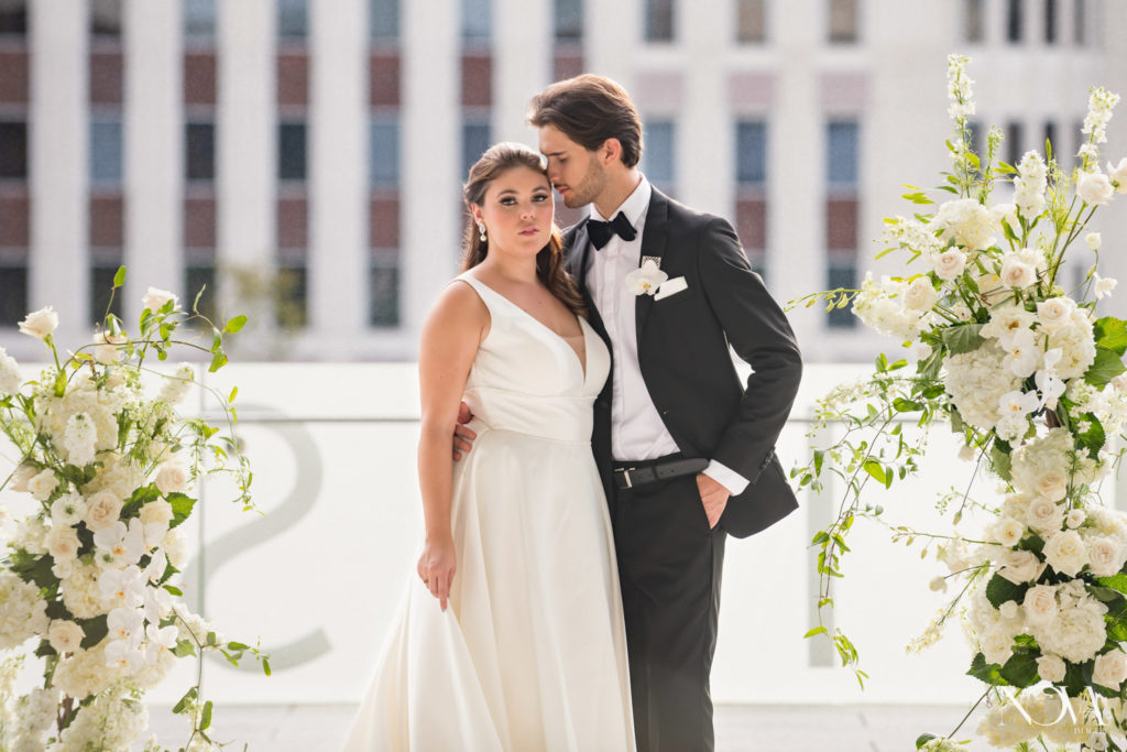 Nova Imagery captures couple portraits for their wedding at Dr Phillips Center.