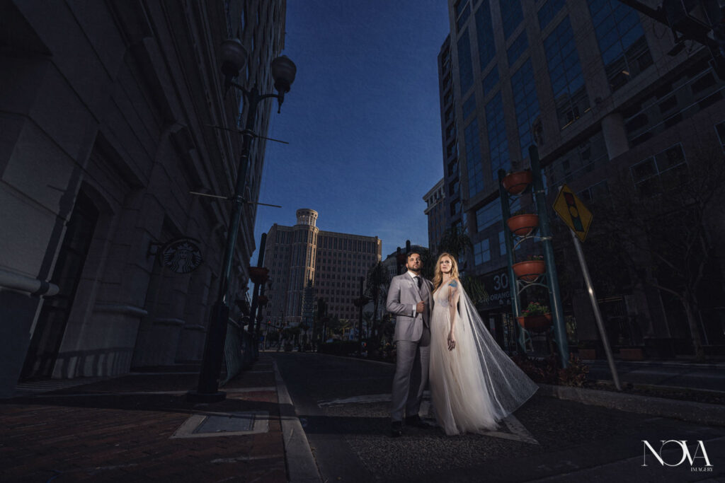 Wedding photography near Dr. Phillips House for bride and groom portraits.