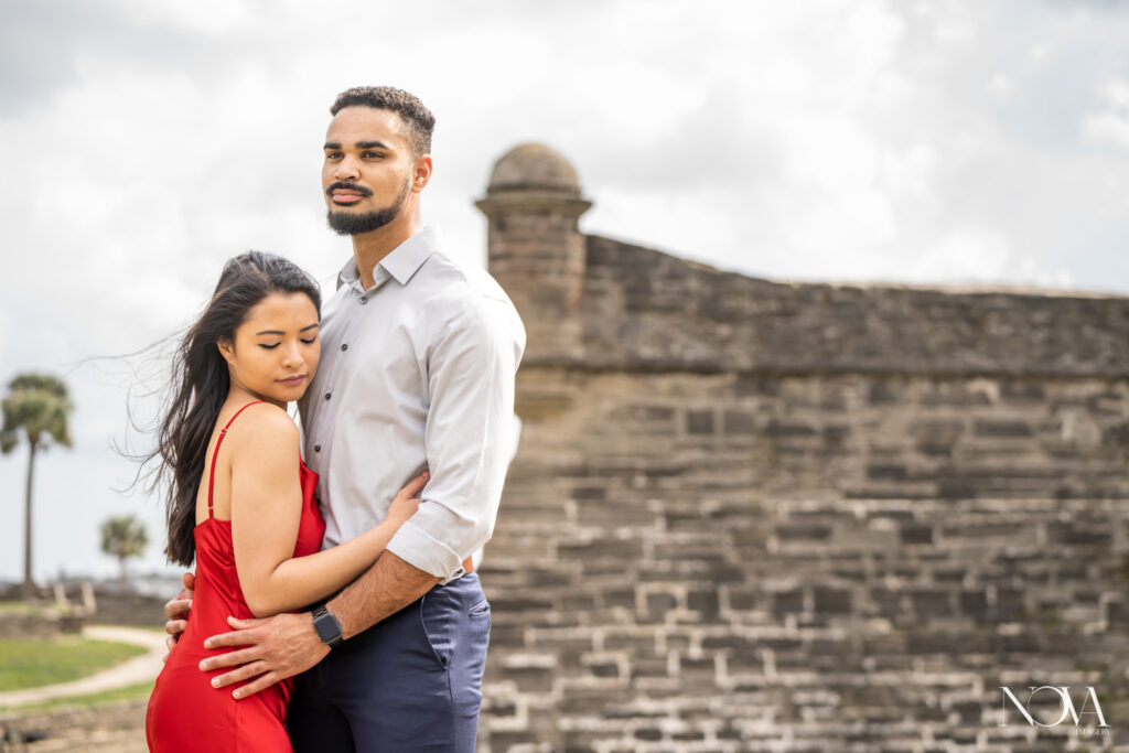 Couple captured in St Augustine for engagement photos.