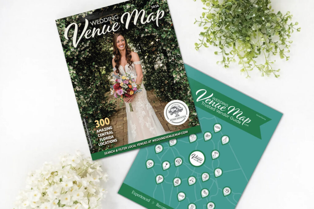 2026 Wedding Venue Map featuring Orlando and Central Florida wedding venue locations.